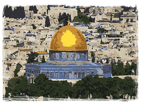 The city of Jerusalem is sacred to Abrahamic religions of Judaism, Christianity and Islam 