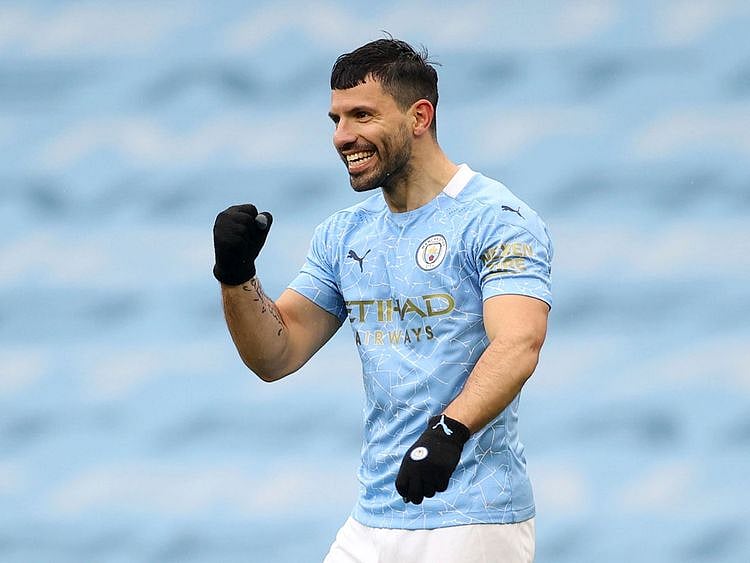 Sergio Aguero scored twice on his final game at the Etihad
