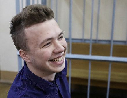 Opposition blogger and activist Roman Protasevich at a trial in 2017 in Minsk.