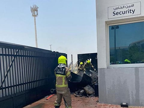  The fire broke out in the security guard’s room at the entrance of GEMS Modern Academy, according to Dubai Civil Defence.