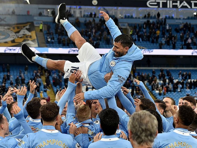 Sergio Aguero is hailed by his City teammates