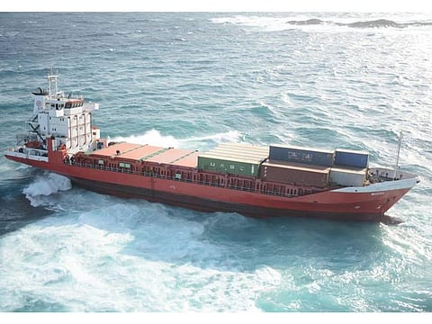 A ship belonging to the Togolese Republic became stranded in seas near Hallaniyat Islands in Dhofar governorate in Oman.