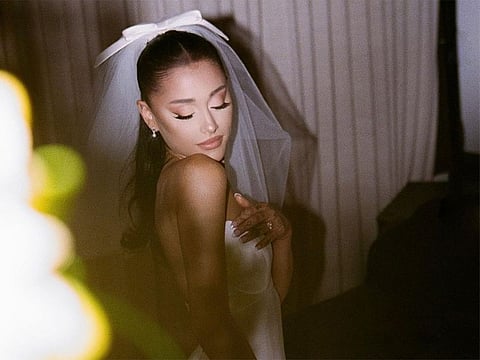 Ariana Grande at her wedding.
