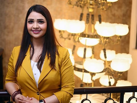 Seema Gupta at her residence in Dubai. 