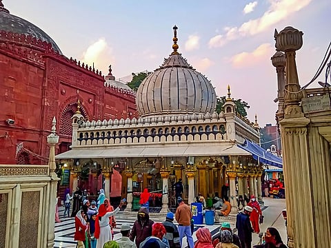 The courtyard of Nizamuddin Auliya, one of India's most well-known Sufi saints of the Chishti Order 