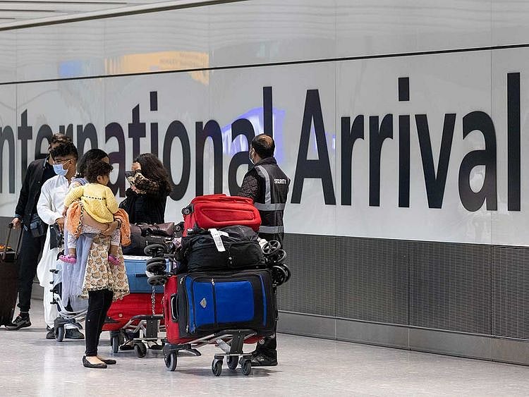 Heathrow airport UK covid arrival