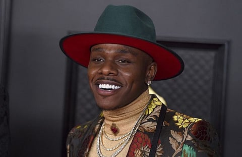 DaBaby arrives at the 63rd annual Grammy Awards at the Los Angeles Convention Center on Sunday, March 14, 2021.