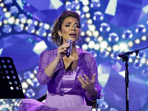 Diva Asala Nasri sings at the concert. 
