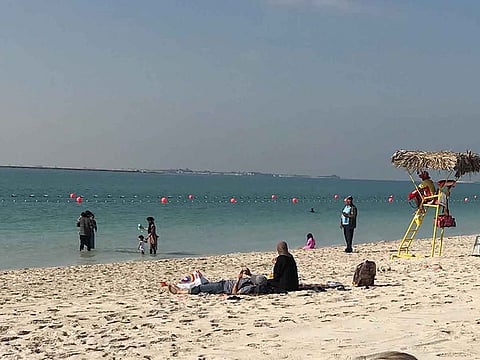 Beach at Hudariyat Island near Bateen in Abu Dhabi.