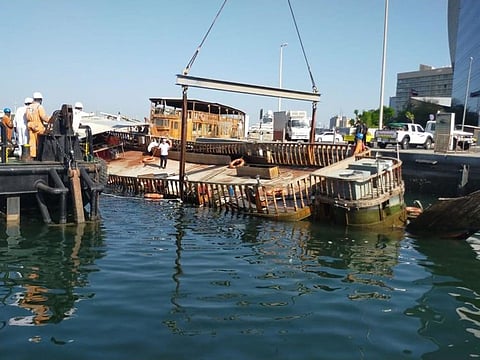 The maritime rescue patrols at Dubai Ports Police Station, in cooperation with Dubai Civil Defence and Dubai Municipality, succeeded in rescuing a floating restaurant on a boat. 