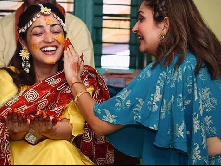 Yami Gautam at her haldi ceremony
