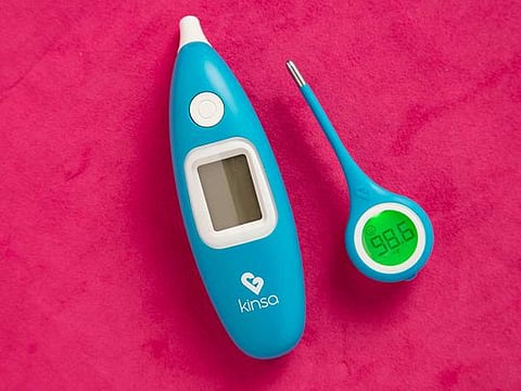 A Kinsa internet-connected thermometer, in New York, Oct. 19, 2018. Kinsa is putting its pandemic prognostication skills to a new test in a partnership with the New York City Department of Health — over the coming months, Kinsa will distribute as many as 100,000 free smart thermometers through the city’s elementary schools and will make the resulting data available to local health officials. 
