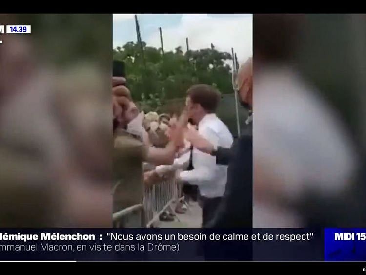 France Macron slap