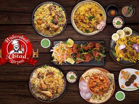 Hyderabadi Ustad Biryani recently opened its doors at Al Karama in Shop 8 & 9, Al Khaleej building, Street 21