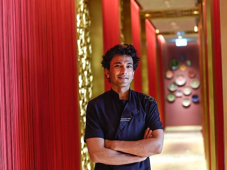 Vikas Khanna at his restaurant 'Kinara' in Dubai