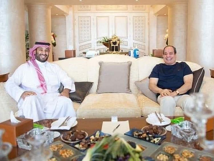 Saudi Crown Prince Mohammed Bin Salman and Egyptian President Abdul Fattah Al Sissi meet in Egypt's resort city of Shram Al Sheikh.