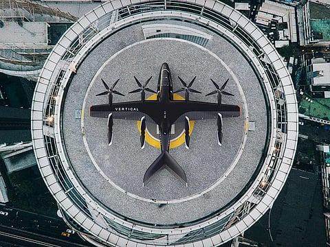 A rendering of Vertical Aerospace's VA-X4 aircraft is seen. 