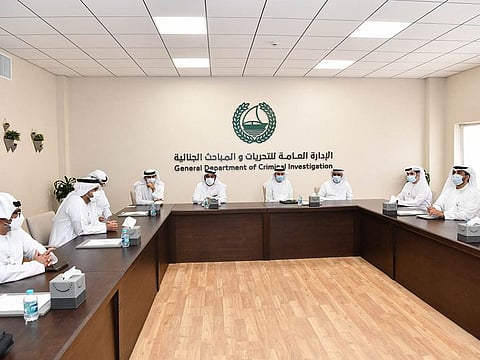 Dubai Police officials at the meeting.