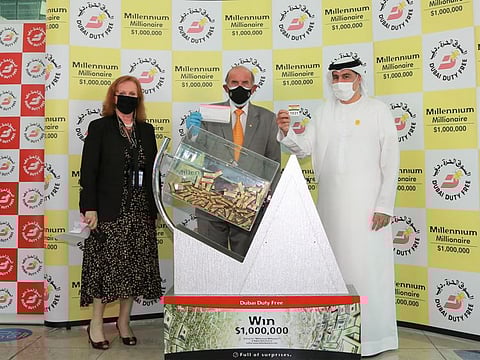 Dubai Duty Free's Executive Vice Chairman & CEO, Colm McLoughlin, EVP – Corporate Services, Salah Tahlak and Sinead El Sibai, SVP – Marketing conducted the draw for Dubai Duty Free Millennium Millionaire promotion in Series 361.