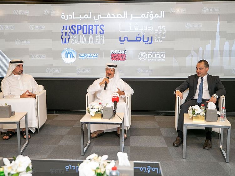 Saeed Hareb, Secretary General of Dubai Sports Council, speaks at the launch of Sports Summer