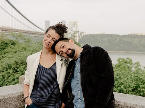 Quiara Alegría Hudes, left, and Lin-Manuel Miranda in New York’s Washington Heights neighborhood, June 1, 2021.