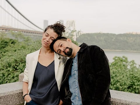 Quiara Alegría Hudes, left, and Lin-Manuel Miranda in New York’s Washington Heights neighborhood, June 1, 2021.