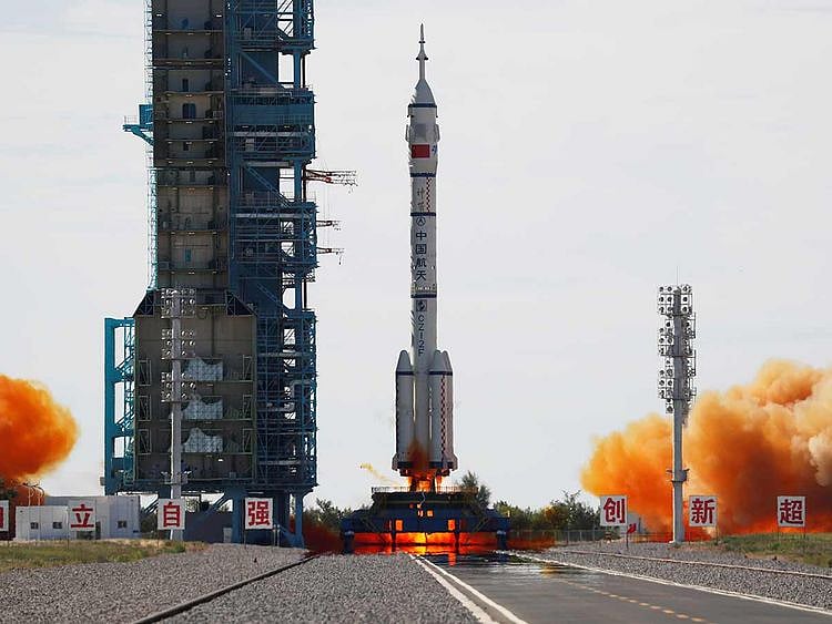 The Long March-2F Y12 rocket, carrying the Shenzhou-12 spacecraft