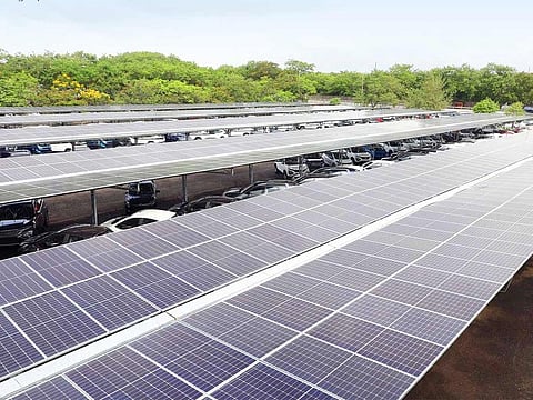 Spanning over 30,000 square meters, this carport will not only generate green power, but will also provide covered parking for finished cars in the plant.