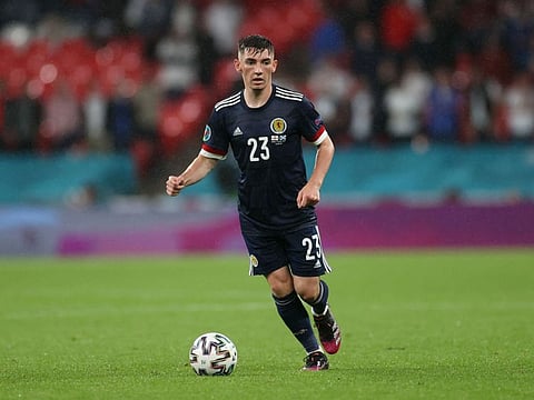 Scotland's Billy Gilmour in action against England. The midfielder has tested positive for COVID-19 and will Scotland's next match against Croatia.