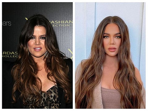 Khloe Kardashian in 2011 and 2021