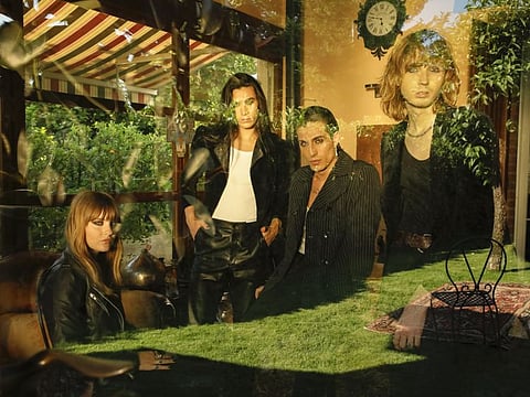 Members of Maneskin, the Italian rock band, from left: Victoria De Angelis, Ethan Torchio, Damiano David and Thomas Raggi, in Milan, June 10, 2021.