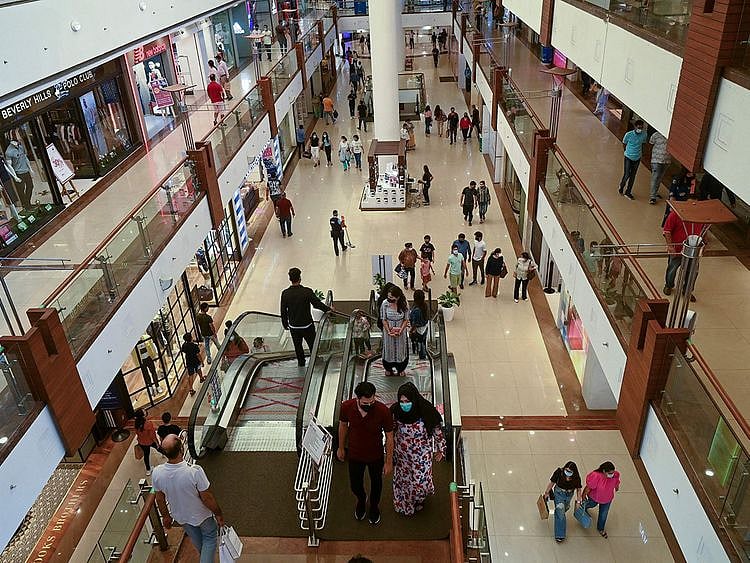 Stock India economy shopping mall