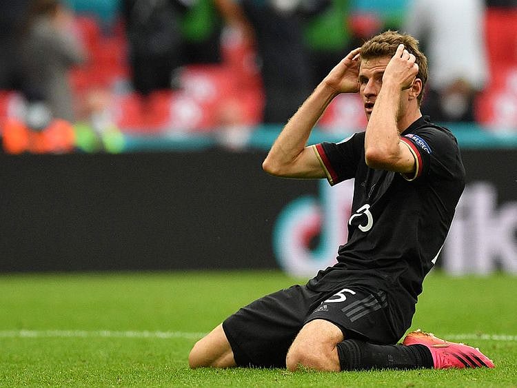 Germany's forward Thomas Mueller knows it's all over now after loss to England