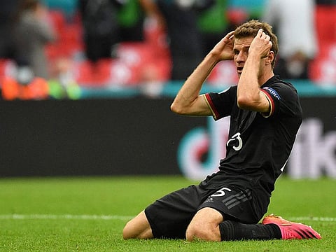 Germany's forward Thomas Mueller knows it's all over now after loss to England