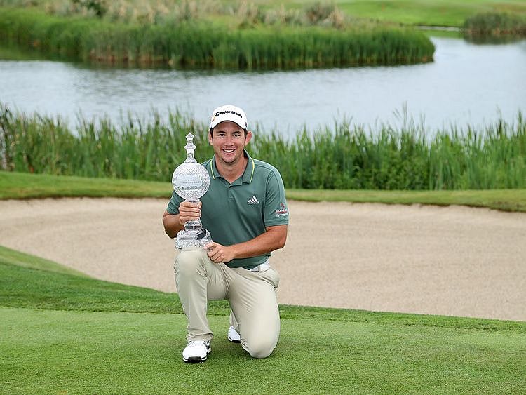 Lucas Herbert with the Dubai Duty Free Irish Open trophy