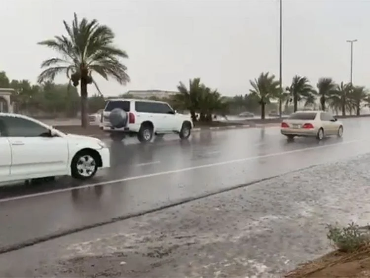 Heavy rainfall in some parts of Abu Dhabi on July 6, 2021.