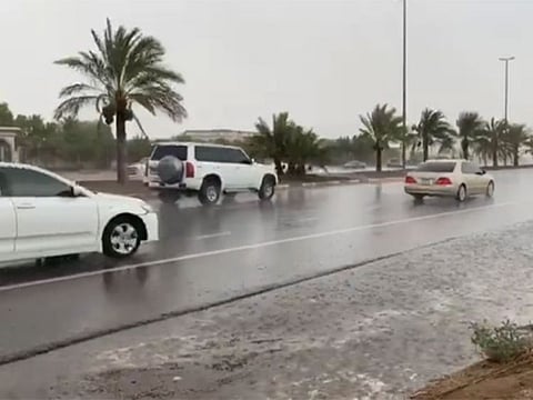 Heavy rainfall in some parts of Abu Dhabi