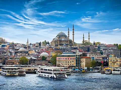A aerial view of Istanbul city, in Turkey.