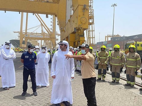 Sheikh Maktoum Bin Mohammed bin Rashid Al Maktoum, Deputy Ruler of Dubai, visited the Jebel Ali Port on Thursday to direct efforts to ensure smooth continuation of the facility’s operations.