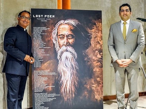 Dr Aman Puri, Consul-General of India in Dubai, right, with Suvra Chakroborty during a recent screening of the documentary The Last Poem in Dubai.