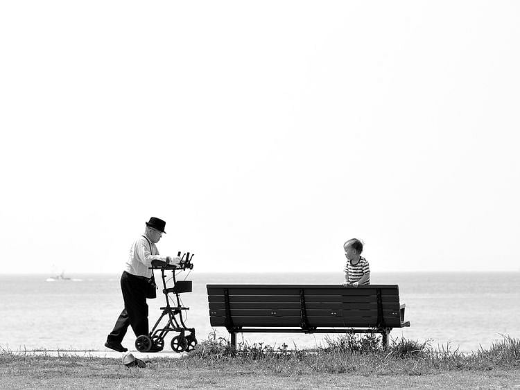 Grandfather son kids