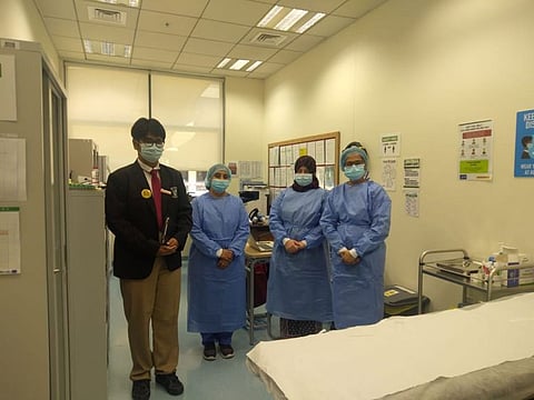 Sohan (the S4Z Head for GEMS New Millennium School) thanking his school’s hardworking nurses with a small speech and a video put together by his S4Z team.