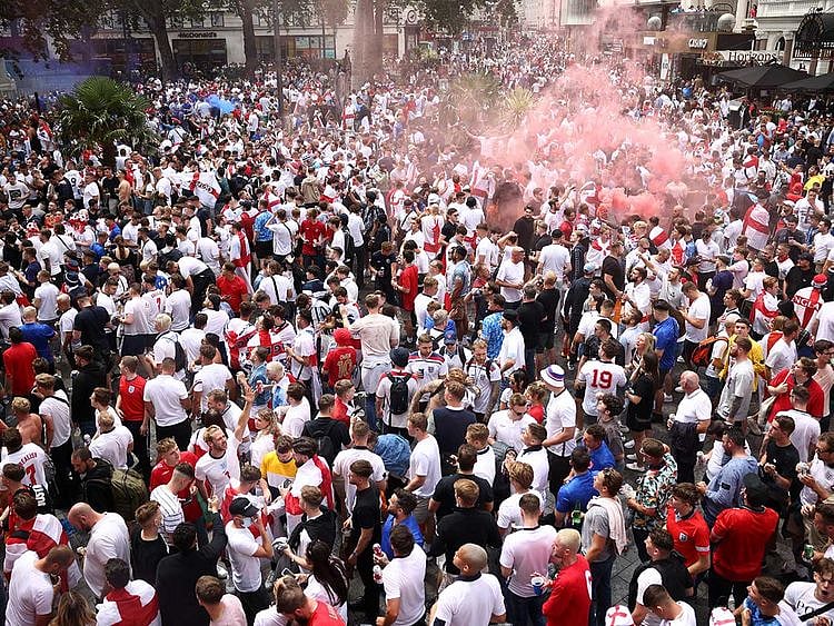 Leicester Square Euro Cup England fans