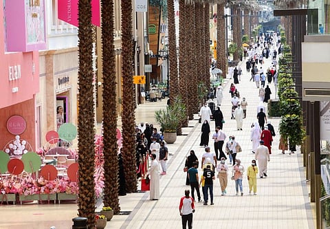 Kuwaitis in The Avenues Mall in Kuwait City, the country's largest shopping centre, on June 27, 2021. Only people vaccinated against COVID-19 can enter malls, restaurants, cultural centres and cinemas, according to the law. 