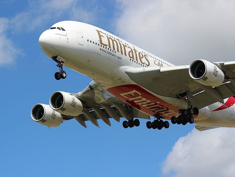 An Emirates airline Airbus A380