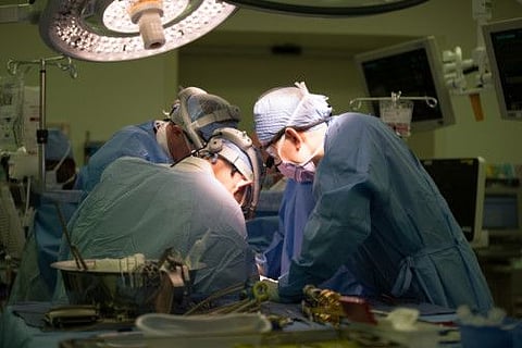 Surgeons perform a kidney transplant at Cleveland Clinic Abu Dhabi.