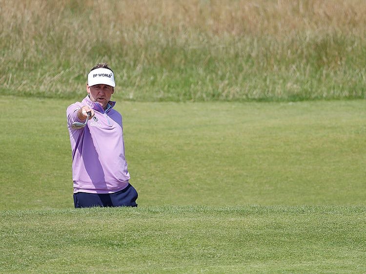 England's Ian Poulter during a practice round for The Open 