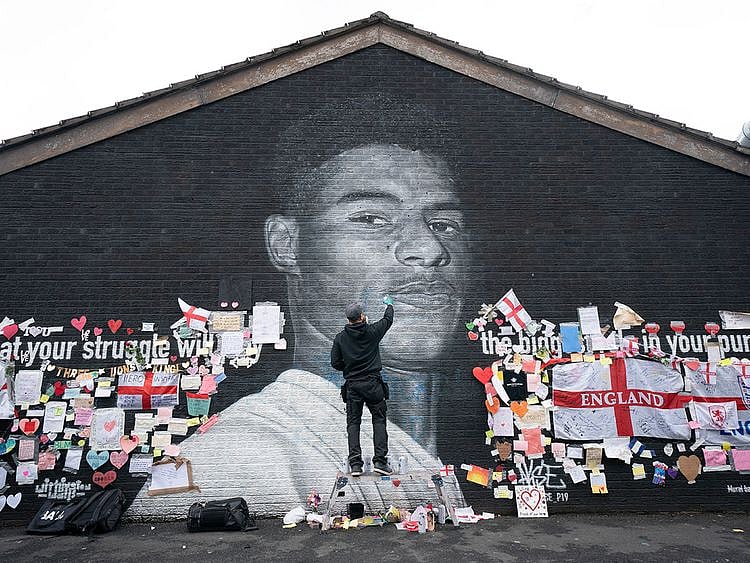 The Marcus Rashford mural and tributes