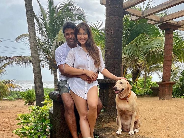 Kim Sharma And Leander Paes