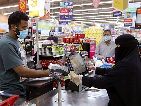 People shop at a supermarket in Riyadh in a file photo.